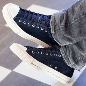 Visvim Skagway Lo in Navy Velvet